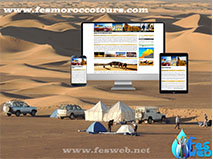 Création du site d’agence de voyageur, Création du logo et conception de la charte graphique,Référencement ( positionnement google : 1e position sur « fes morocco tours » ).